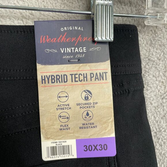 NEW Weatherproof Vintage Men's 30X30 Hybrid Tech Pants Regular Fit Active Black - Picture 5 of 8
